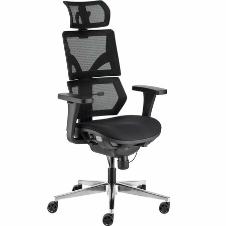 INTERION BY GLOBAL INDUSTRIAL Interion Mesh Back Chair with Seat Slider & Headrest, Black 695979